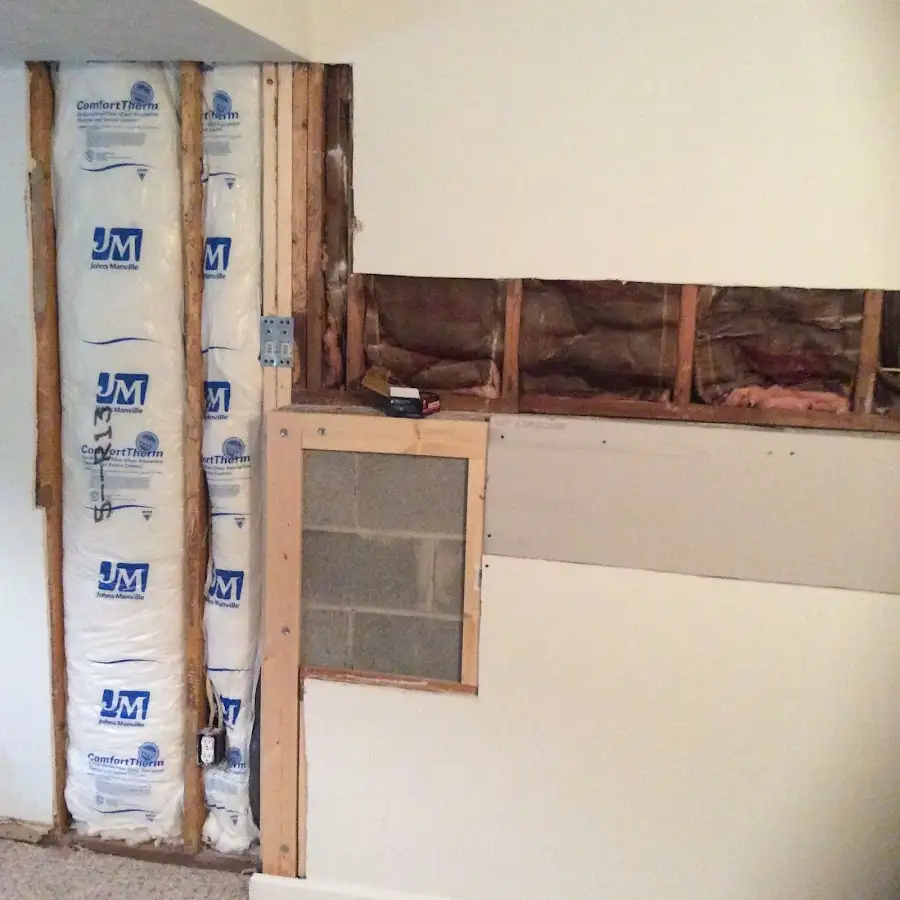 Wall insulation replacement during Basement Flood Cleanup in Big Rapids